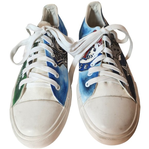 DALLAS MAVS Texas Rangers DALLAS COWBOYS Dallas Stars Custom Sneakers OOAK - Picture 4 of 15